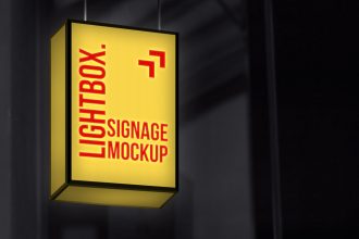 Lightbox Signage Mockup PSD