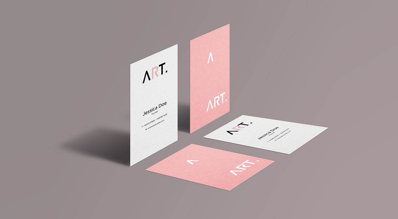 Perspective Business Card Mockup PSD