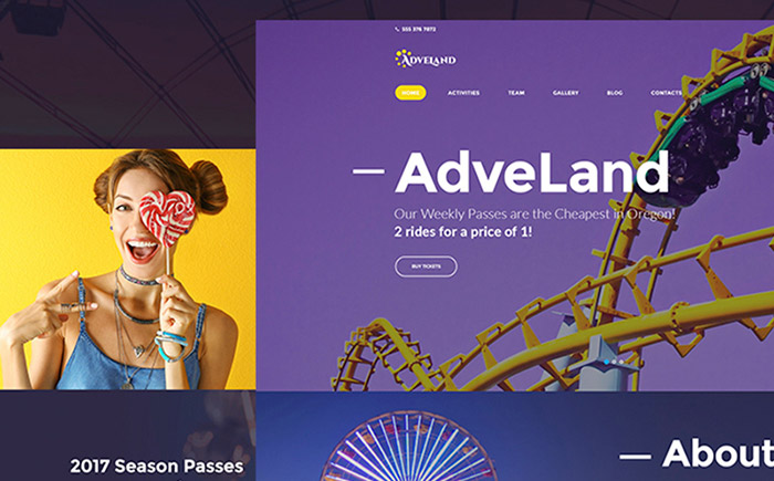 Adveland Amusement Park WordPress Theme