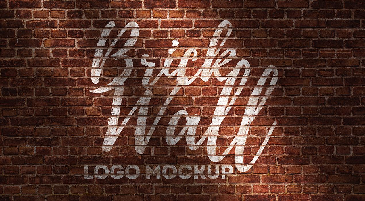 Brick Wall Logo Mockup