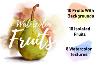 Watercolor Fruits & Textures