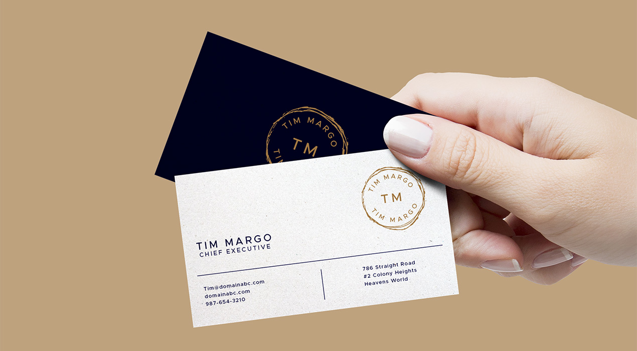 Hand Holding Business Cards Mockup