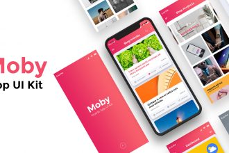 Moby App UI Kit PSD