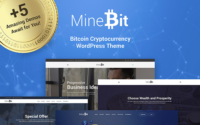 MineBit - Bitcoin Cryptocurrency WordPress Theme