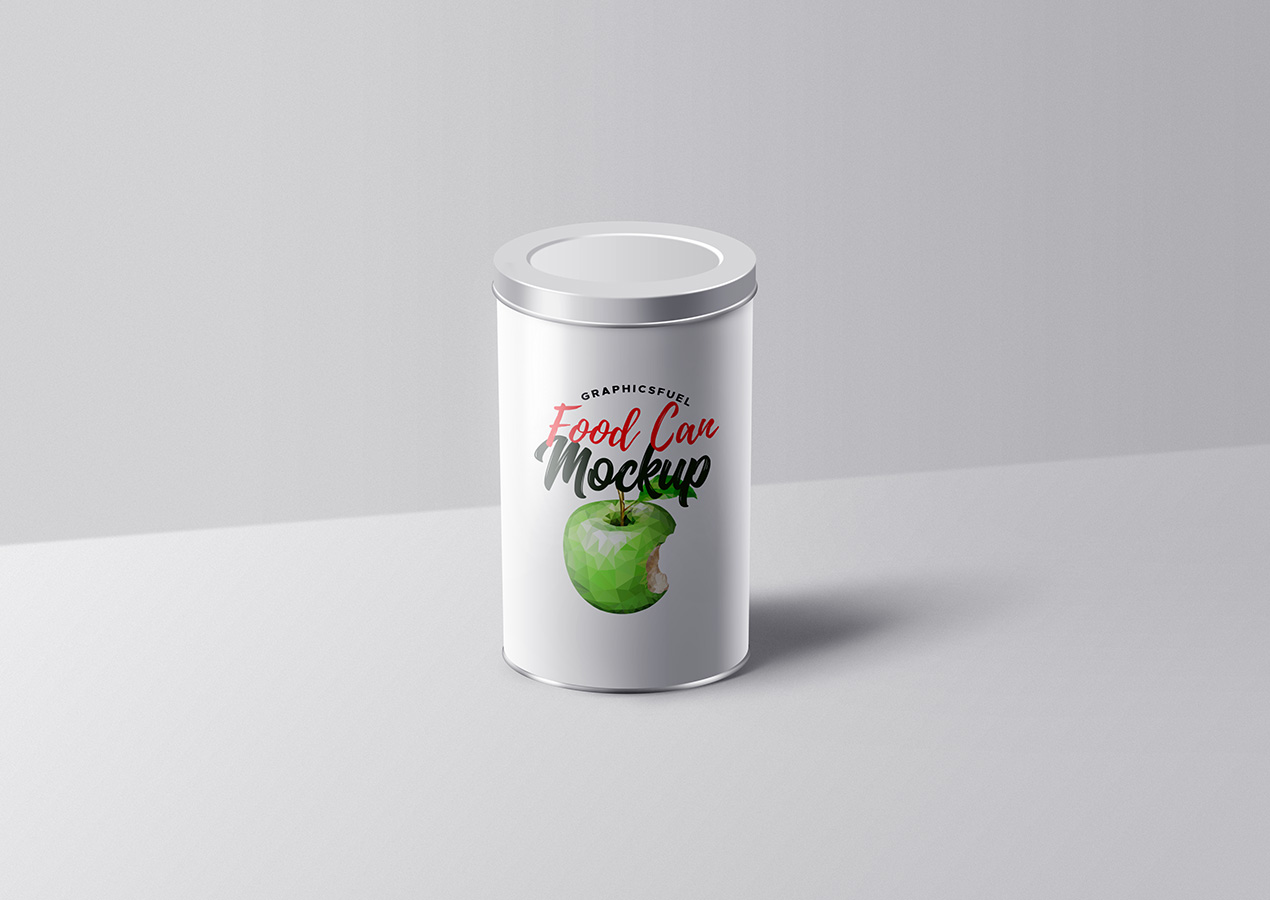 Food Can Tin Mockup PSD