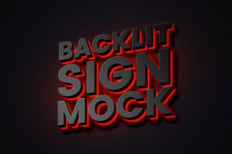 Backlit Sign Mockup PSD