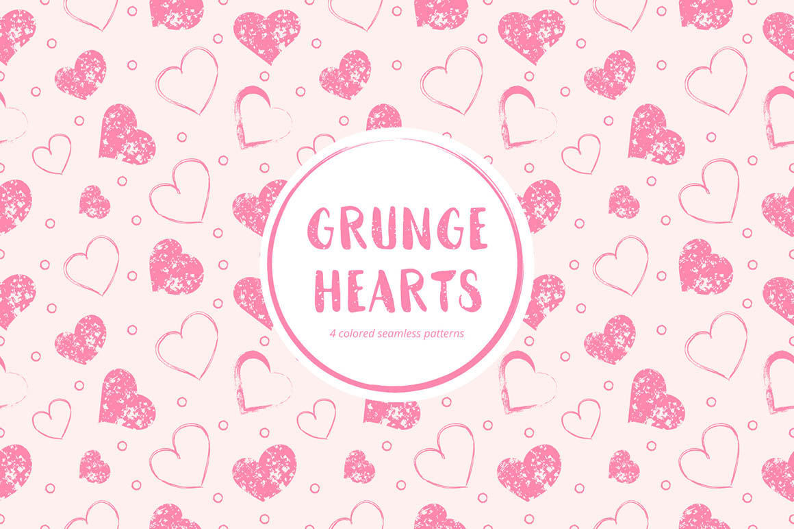 Grunge Hearts Pattern