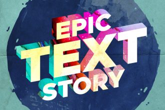 Vintage Watercolor PSD 3D Text Effect