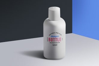 Cosmetic Shampoo Bottle Mockup PSD