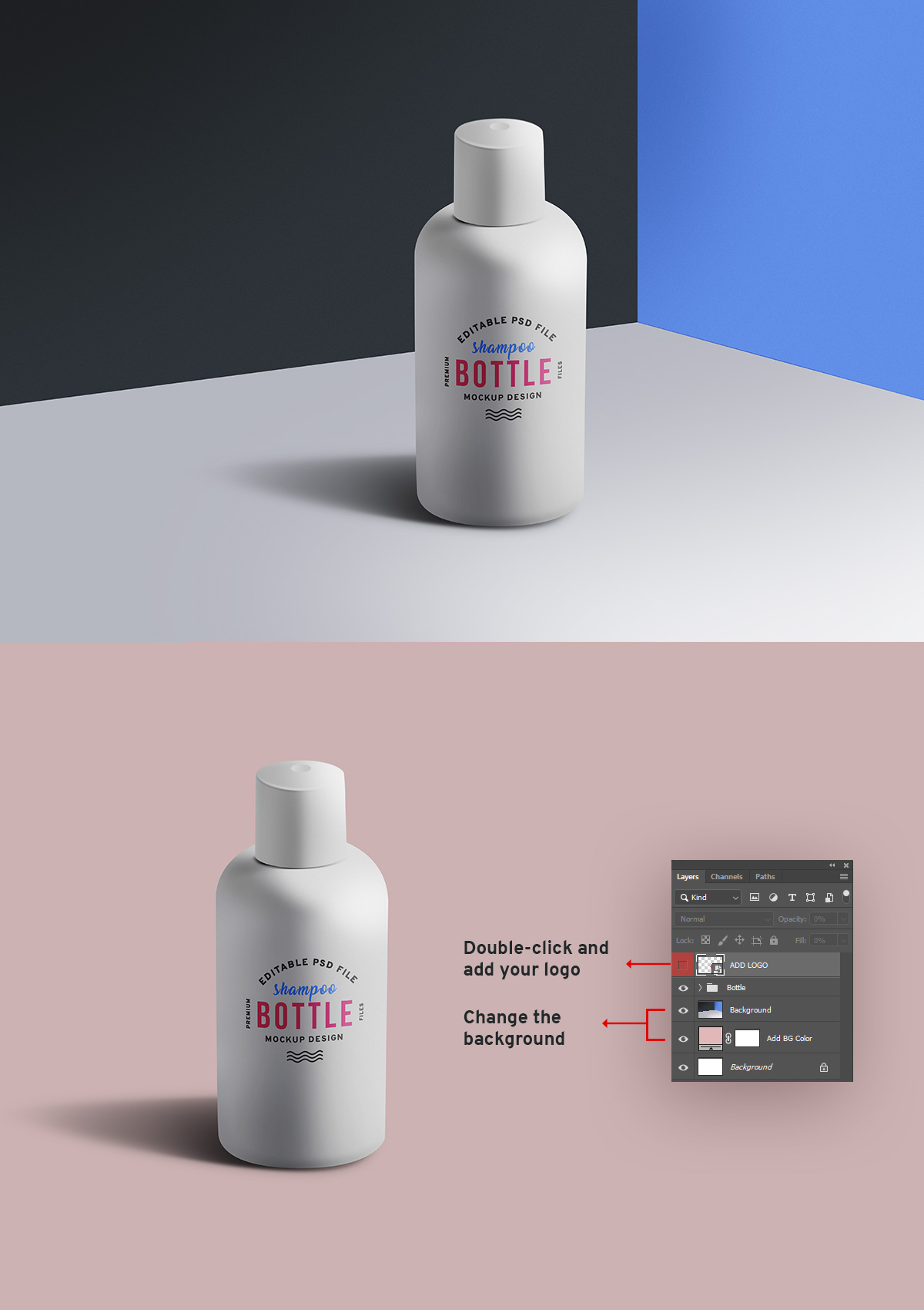 Cosmetic Bottle PSD Mockup