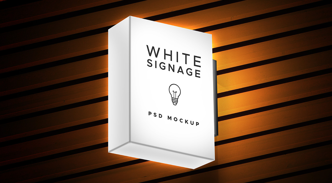 Light Box Display Signage PSD Mockup