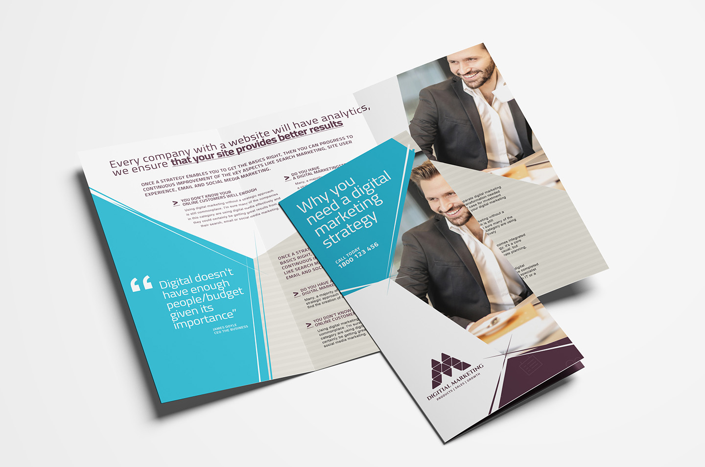 Digital Marketing Trifold Brochure Template