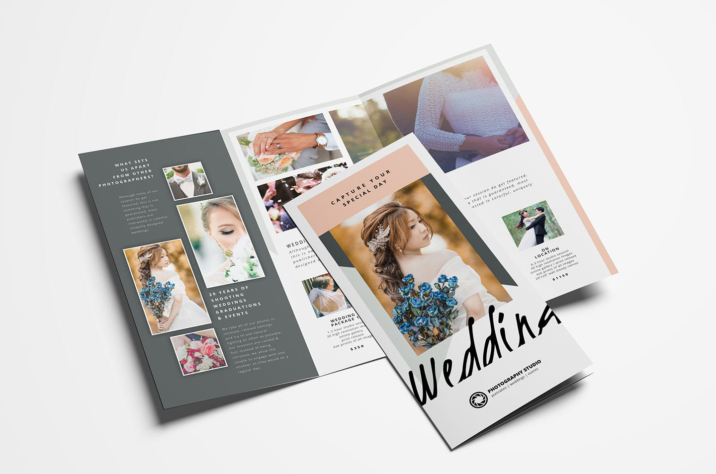 Wedding Photographer Trifold Brochure Template