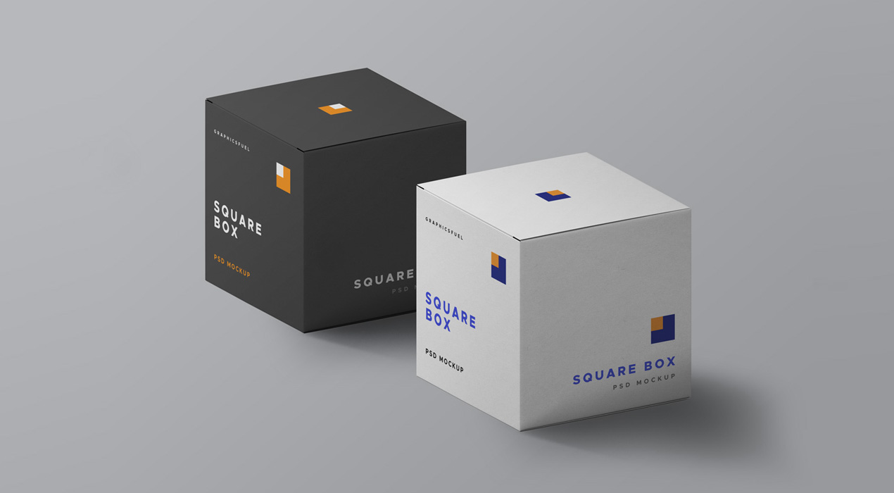 Square Box PSD Mockups