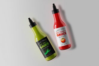 Sauce Bottle Mockup PSDs