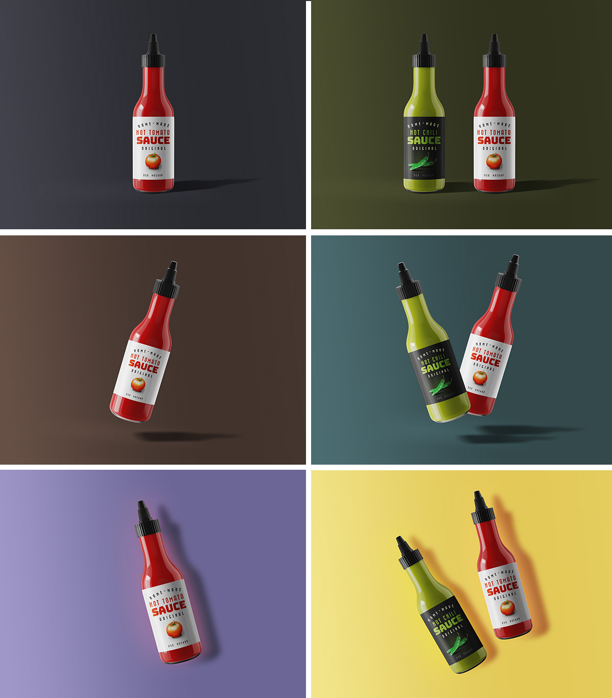 Sauce Bottle PSD Mockup