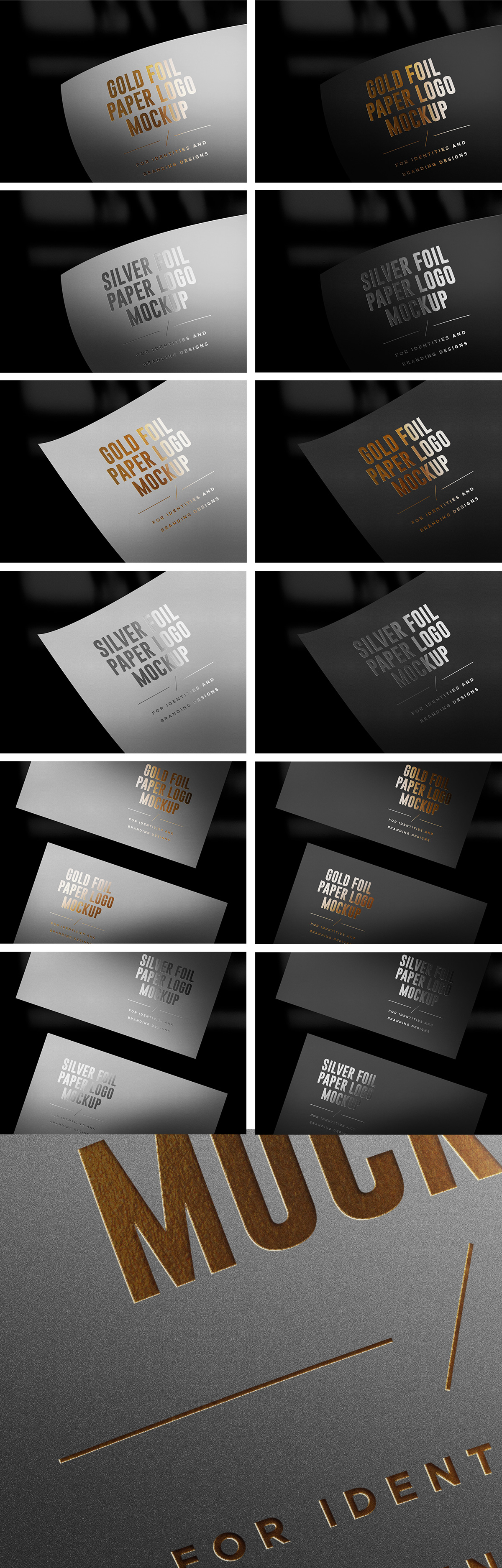 Gold & Silver Foil Paper Logo Mockups