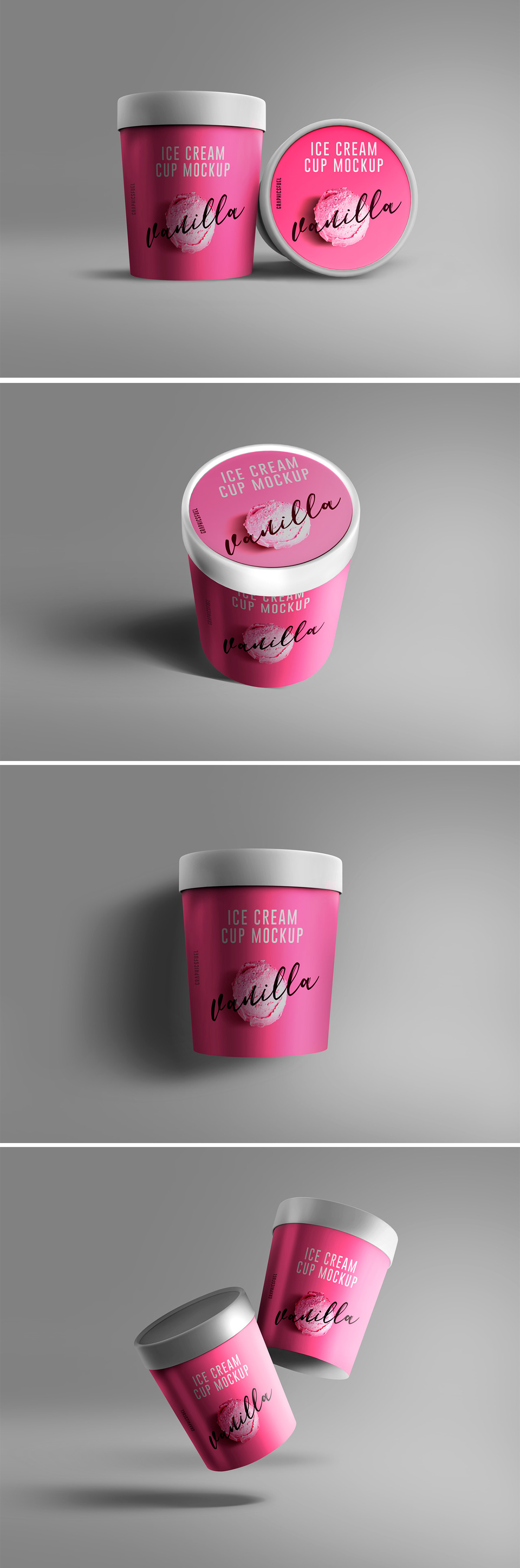 Ice Cream Cup PSD Mockups