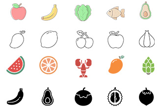 Natural Food Icons Vector Pack