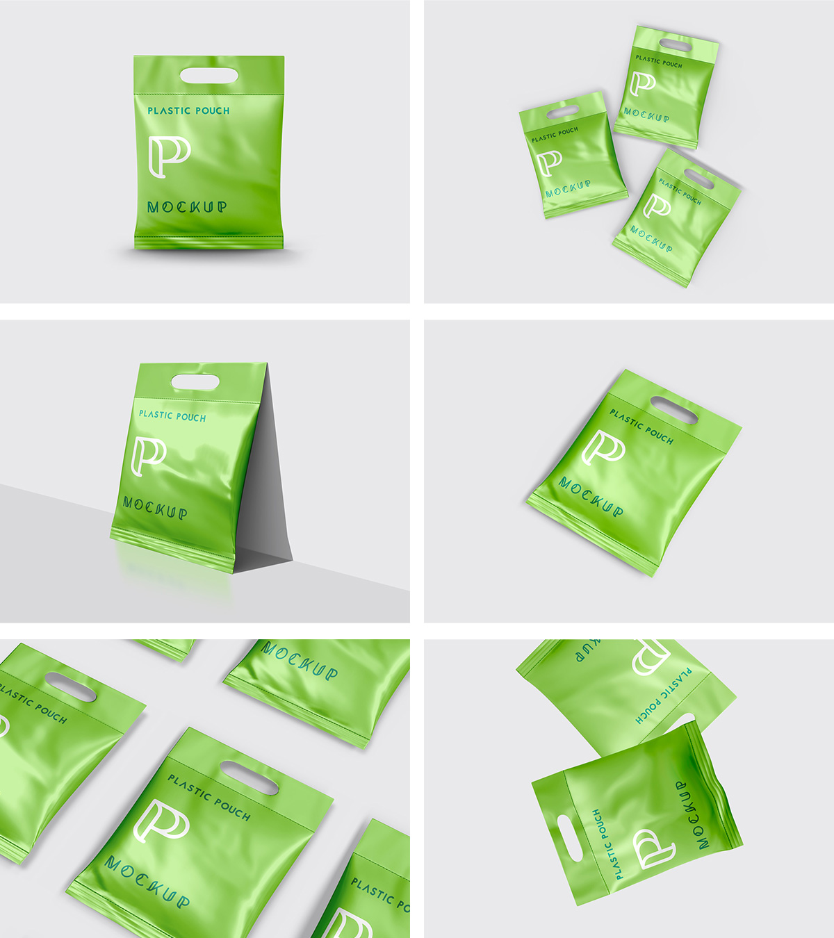 Plastic Pouch Packaging Mockup PSD Templates