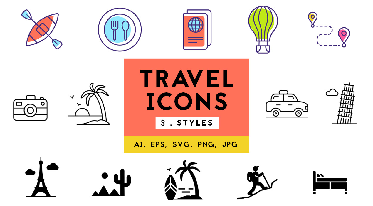 Vector Travel Icons Pack